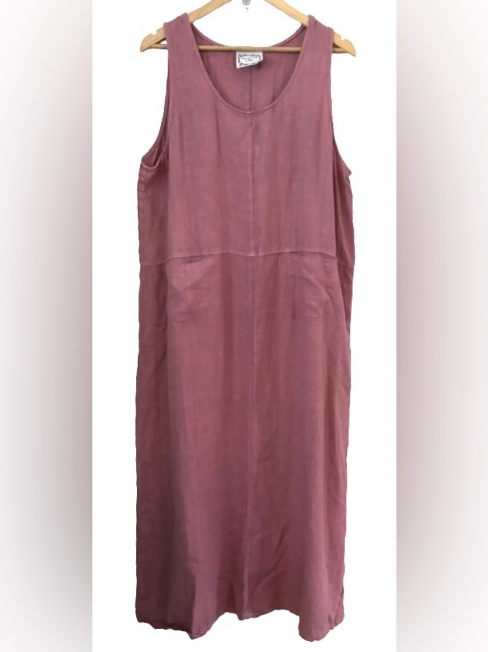 Dressing Clio Y2K VTG mauve 100% linen maxi jumper WM L beach coastal